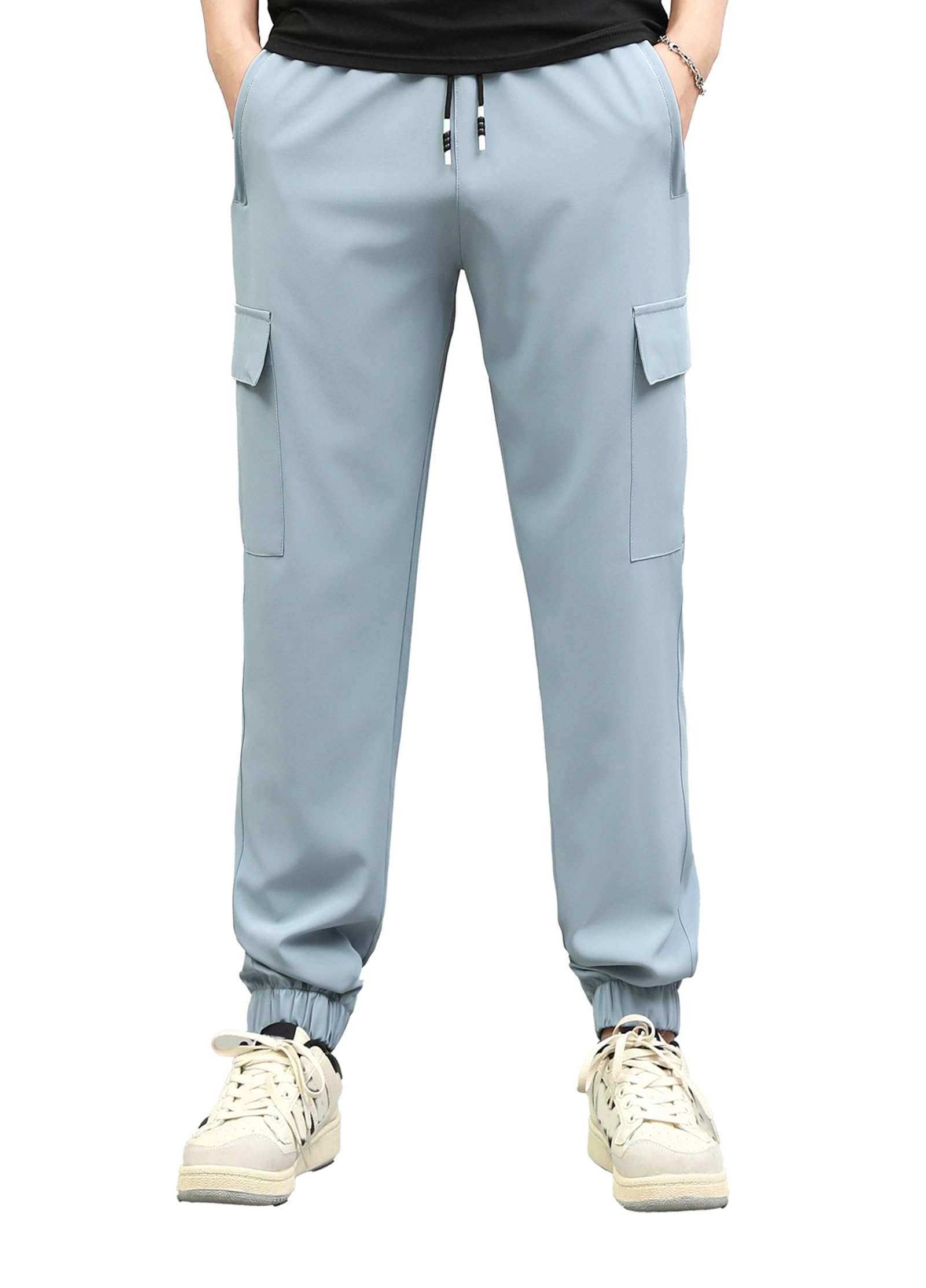 Boys Cargo Joggers Pants Outdoor Youth Quick Dry Hiking Pants Lightweight Athletic Pants with Zipper Pockets