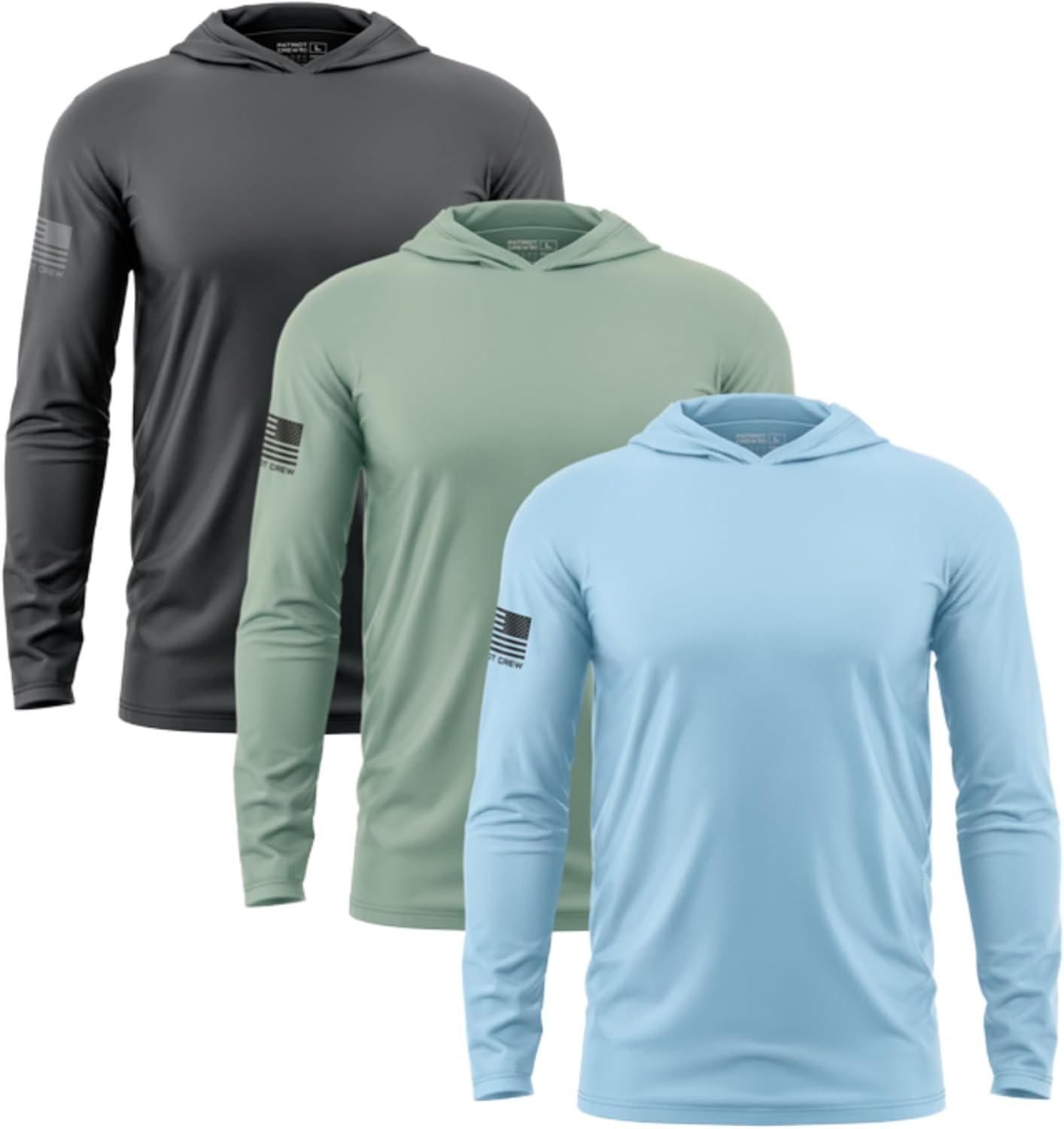 Patriot Crew “Coastal” Lightweight Hoodie – 3 Pack, Soft Cotton Blend Pullover, Unisex Casual Sweatshirt for Cool Weather