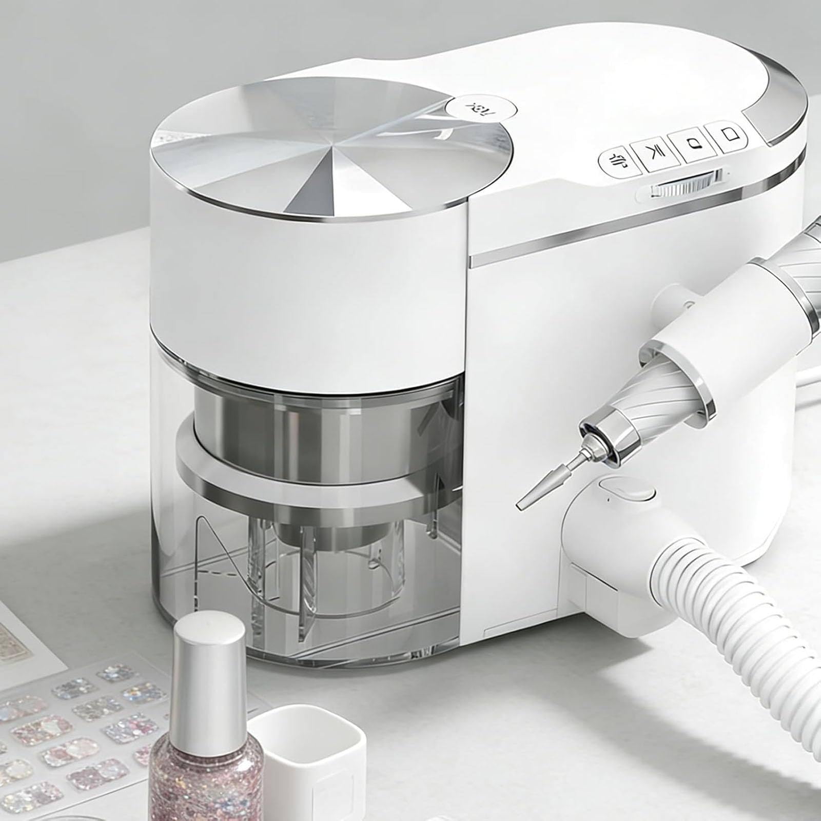 Profesjonalny odkurzacz 200 W do frezarek do paznokci, kompletny system 2 w 1, wymienne głowice, ergonomiczna konstrukcja ABS, dla techników paznokci i dentystów