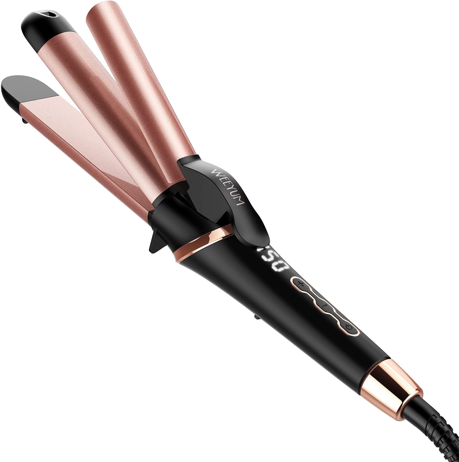 2 in 1 Hair Straightener and Curler, 1 1/4 inch Curling Iron Dual Voltage Travel,Flat Iron Curling Iron in One with 4 Adjustable Temp for All Hair Types(Regular Size)