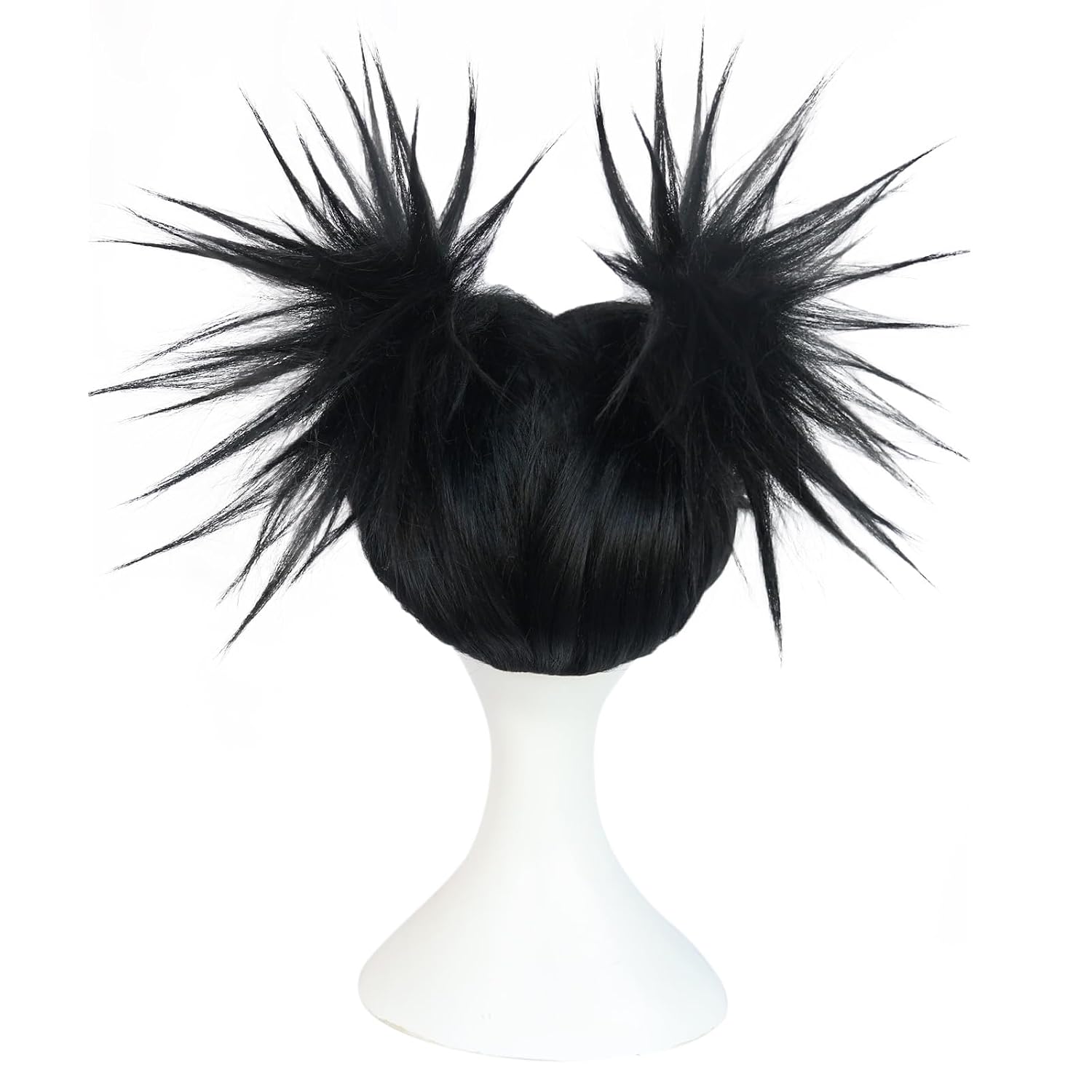 Black Cosplay Wig (+3 Tattoo Sticker) Short Black 2 Ponytails Wigs for Adult Wig for Anime Cosplay Costume for Halloween Outfit Tattoo Wigs for Party+Hair Cap