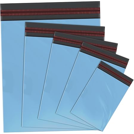 50 Mixed Mailing Bags In Grey, Pink, Blue, Red - 4 Sizes