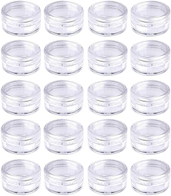 20 Pieces Small Clear Round Travel Sample Jar Pots for Women Creams Make-up Sample Containers - 5ml