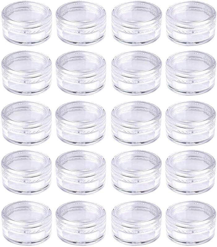 Medsuo 20 frascos transparentes de 5 mL com tampa rosqueável