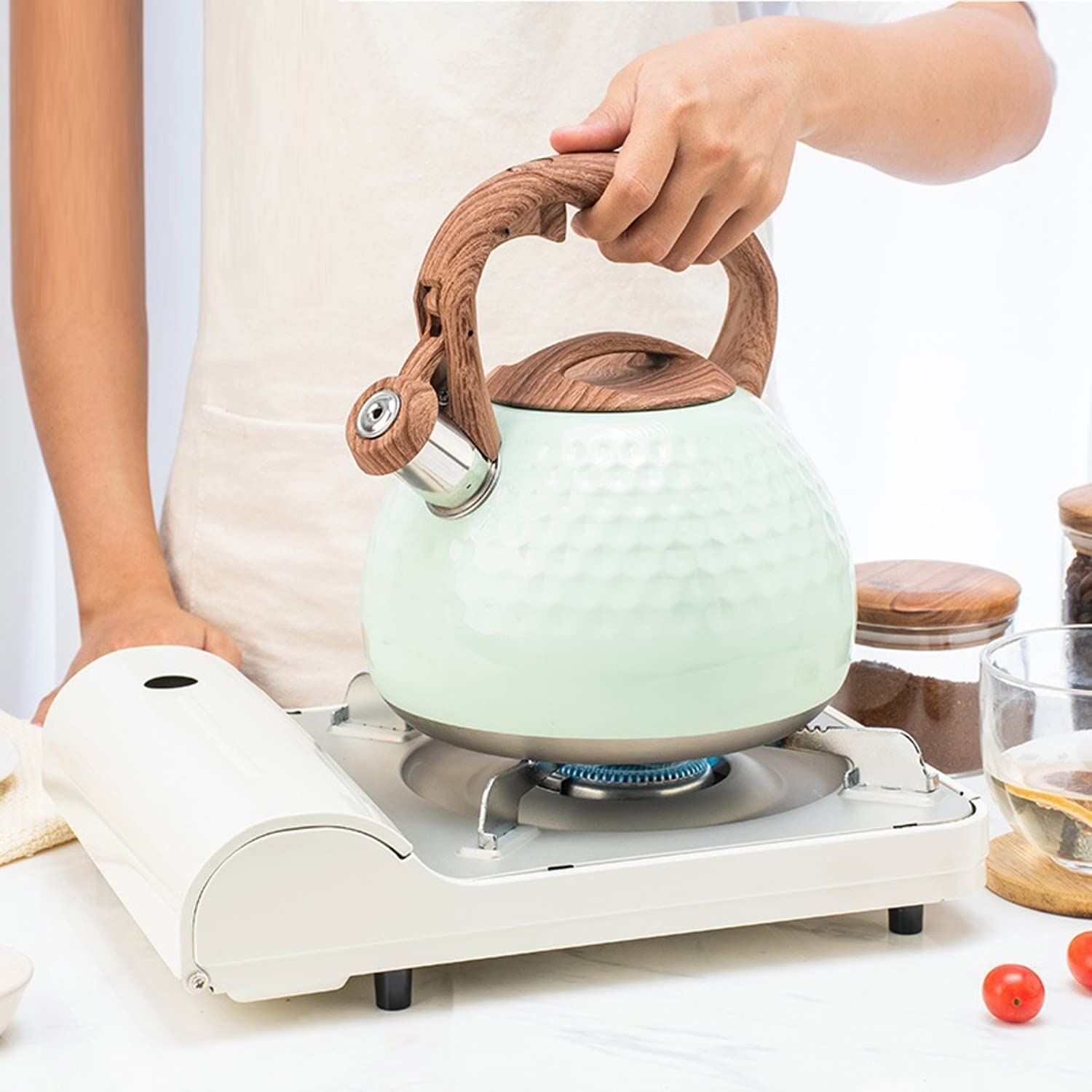Czajnik z Gwizdkiem Czajnik Z Gwizdkiem Ze Stali Nierdzewnej 2,8 L Płyta Kuchenna Czajniczek Uchwyt Czajniczek Kuchenny Czajnik Do Kuchenki Gazowej Kuchenka Indukcyjna Gwizdanie Czajnik Czajnik Kuchen