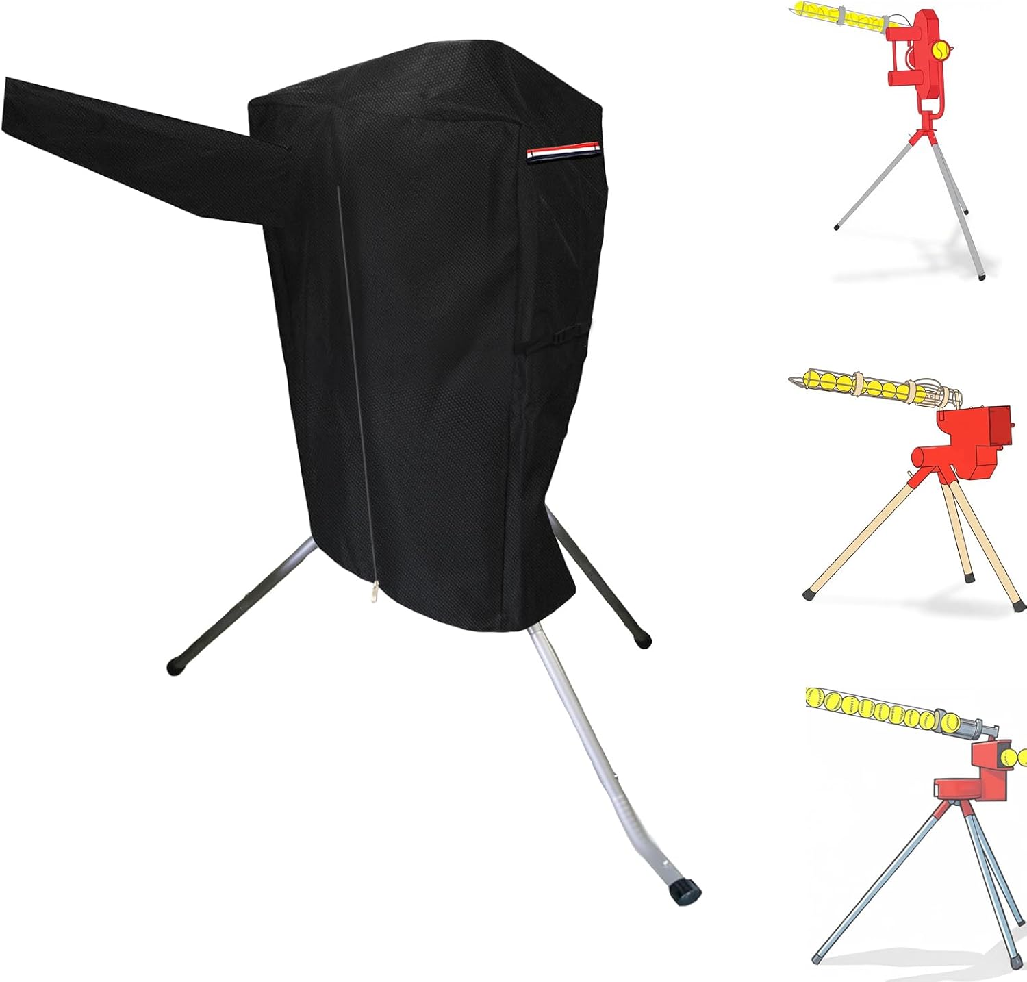 Baseball Pitching Machine Cover & Softball Pitching Machine Cover – Heavy-Duty 600D Oxford Fabric,Plush Liner,All-Weather Protection for Machines with Ball Feeders