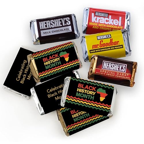 100 piezas de mezcla de chocolate de caramelo Black History Month (2 libras aprox. 100 piezas) suministros y decoración para fiestas de aula