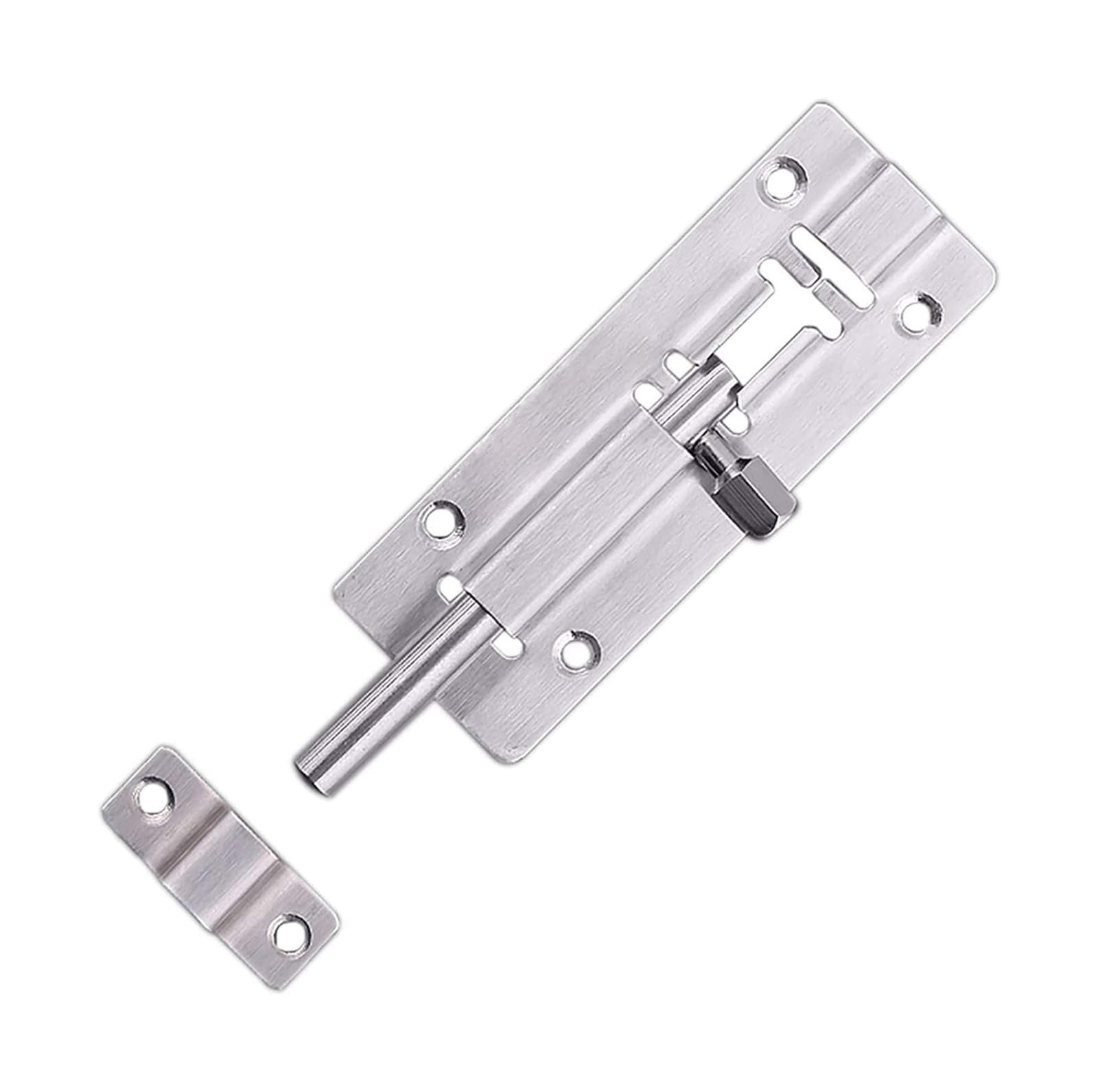 Door Lock Bolt, Slide Gate Latch Bolt Sliding Barrel Lock Stainless Steel Multiple Sizes(4 inches)