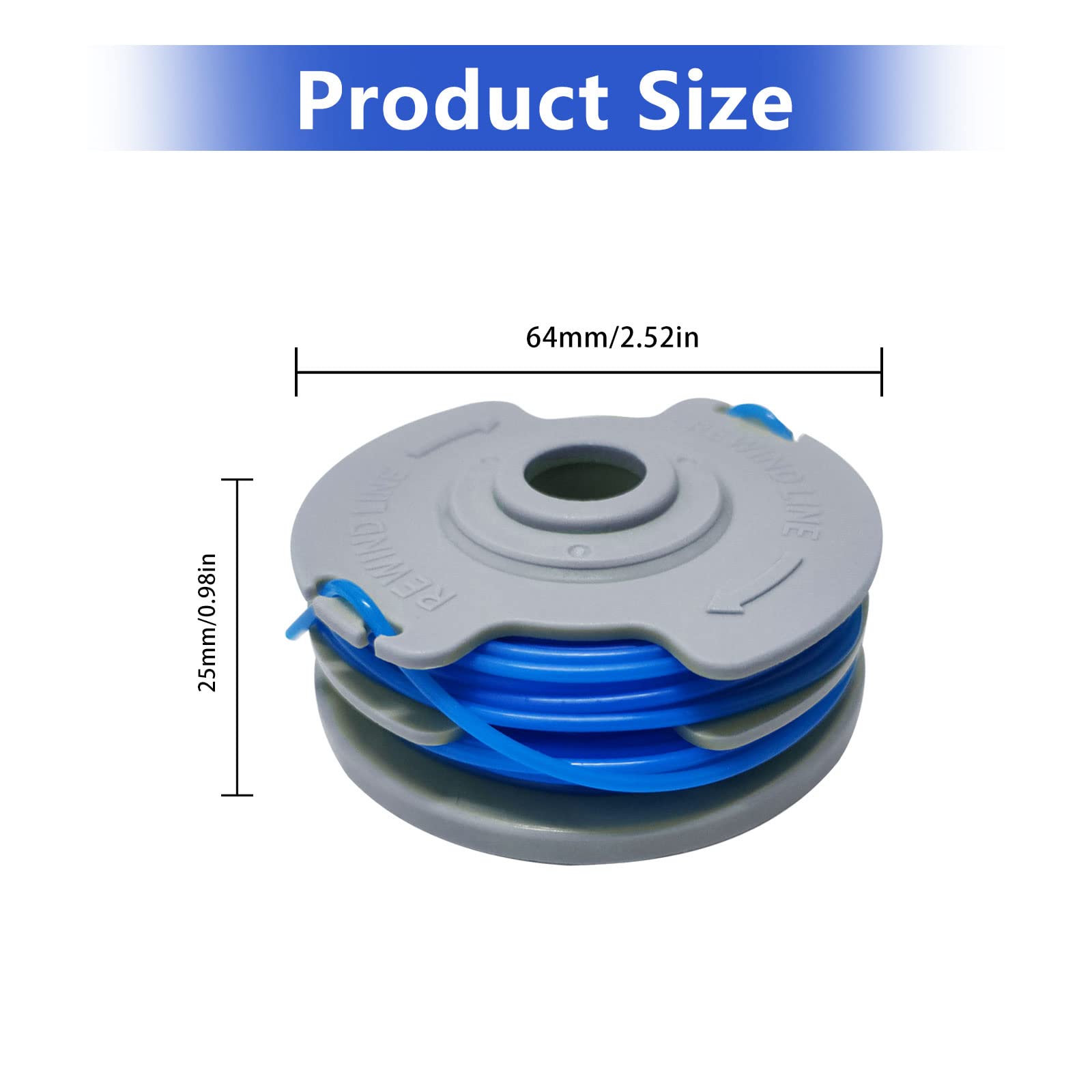 Vuzmode Bobine De Fil For Coupe-bordures Flymo FL289, 1,65 Mm, 10 M, Alimentation Automatique, For Flymo FL289 RLT5030S, Double Fil, For Coupe-bordures Et Désherbeur (6) Bobine De Tondeuse à Gazon(BLA