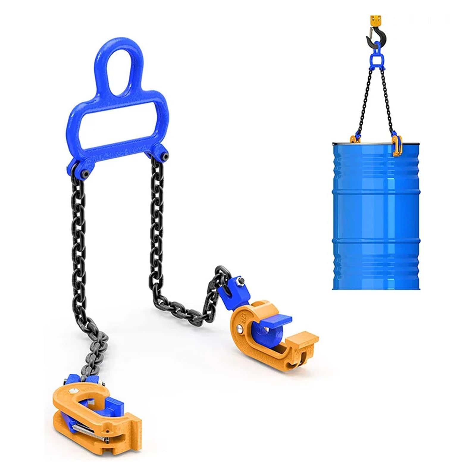 LNHHG Upgrade Lifting Chain Sling Clamps for Engine Hoist Lift 2000 lbs Capacity Carbon steel Chain Suitable for Plastic Metal Drums