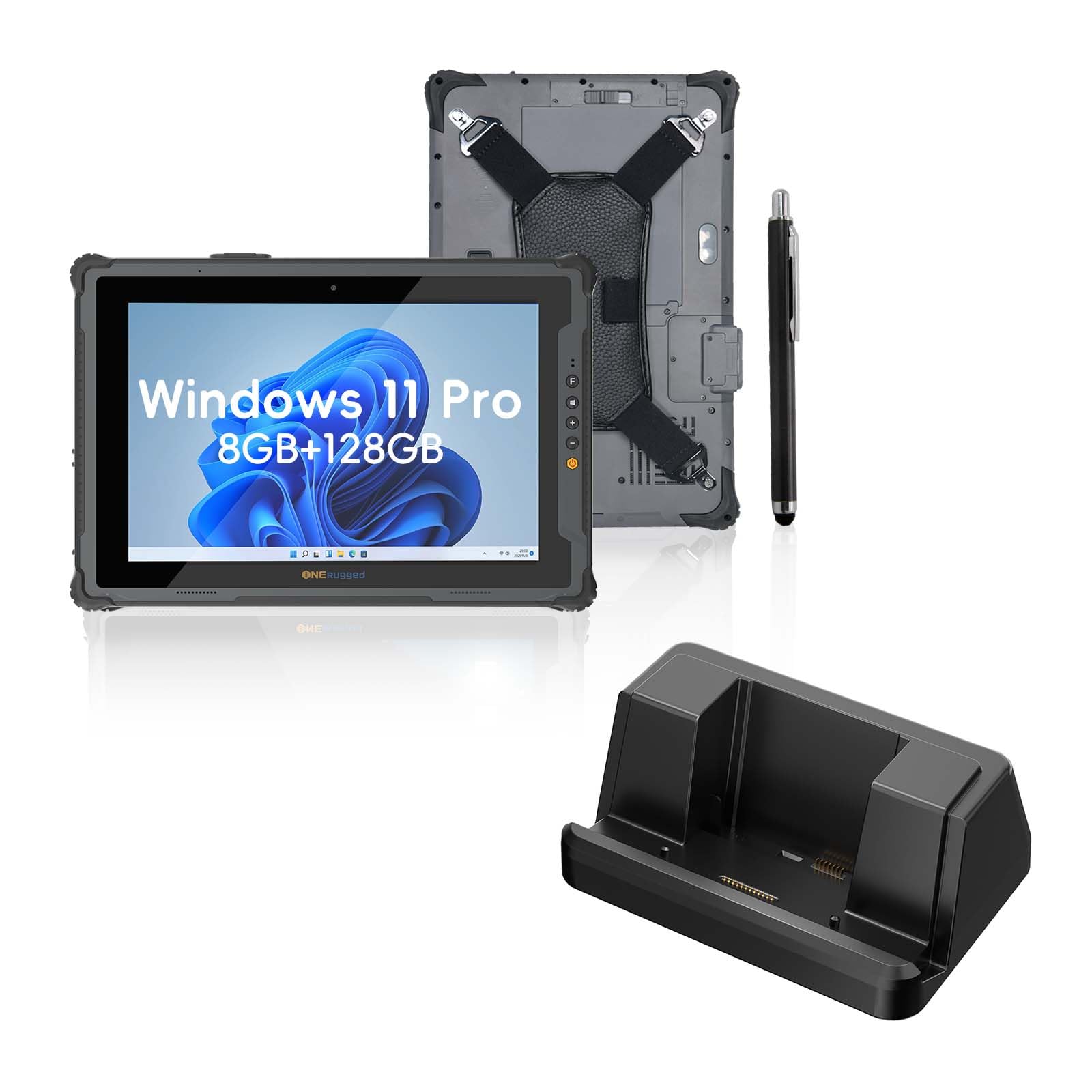 ONERugged Rugged Tablet M20J, 12.2 inch Windows 11 Pro Tablet, 8GB+128GB, N5105 CPU, IP65 Waterproof, Dual Batteries, Industrial Outdoor Work PC, and Charging Cradle