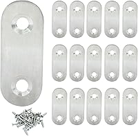 Vista 1 de Paquete de 16 soportes rectos de placa plana de acero inoxidable de 1.5 pulgadas, soporte de metal plano de 1.5 pulgadas, soportes de metal de 1.5