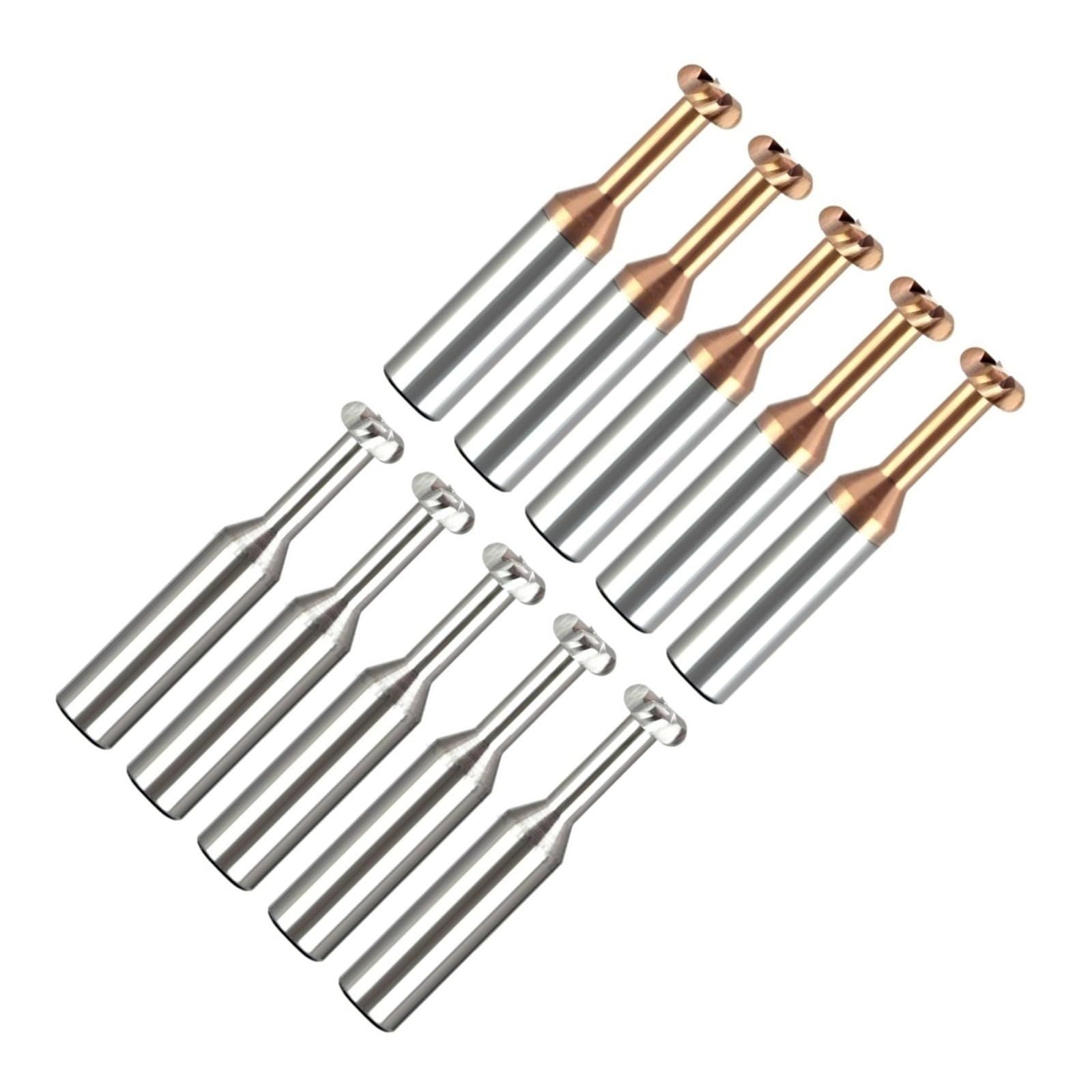 Fresa de ranura en T 5 unids/set radio esquina T-ranura en T fresa CNC carburo cóncavo arco mecanizado D3-D20 R0.5-3(For Aluminum,D12xR1x2Hx60L)