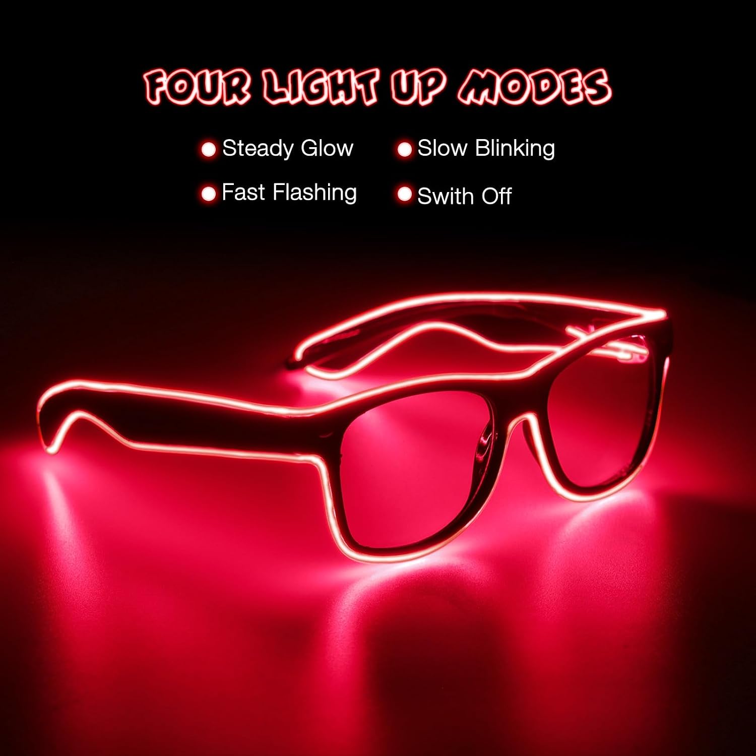Aquat Light up Neon Glasses Glow LED Sunglasses For Rave EDM Halloween