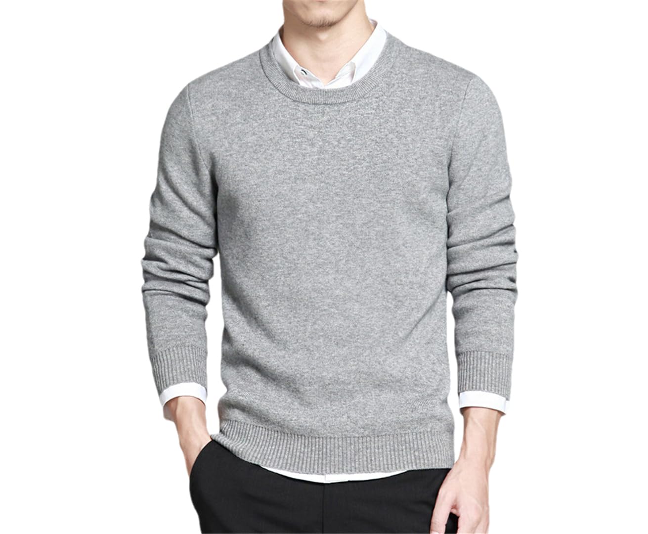 Rfmfkkg Maglioni Pullover da Uomo Semplici Maglioni in Cotone con Scollo A O Maglioni Sottili Maglieria