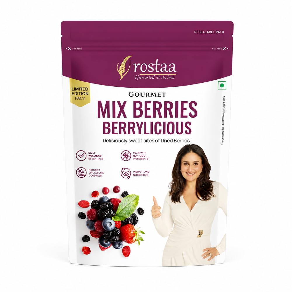 Rostaa Gourmet Berrylicious, 200g | Colourful Berry Mix, Tangy & Naturally Wholesome | Rich in Antioxidants | Naturally Sweet & Delicious | Healthy Snack for Anytime Munching (200gm, Mix Berries Berrylicious)-image-22
