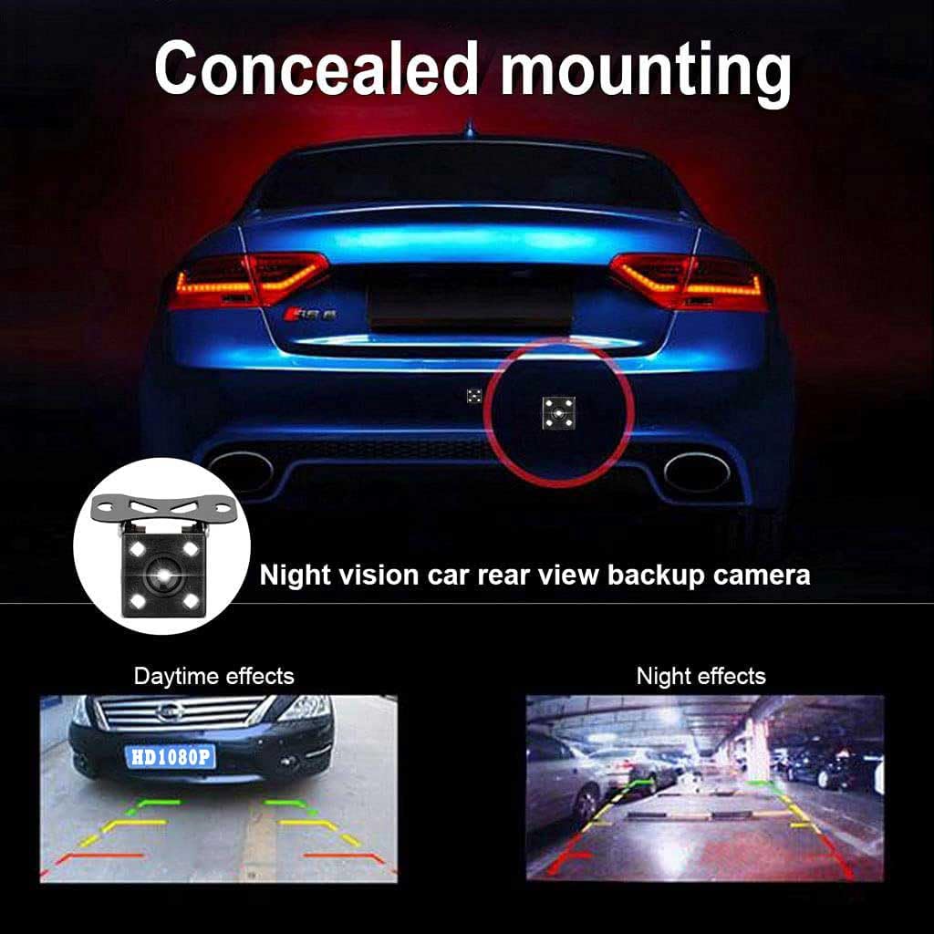 4LEDs Vision Nocturne Étanche Voiture Reculée Caméra de Recul w / 5 Pouces HD Voiture LCD Moniteur pour RV/Camion/Voitures/Caravane/fourgonnette