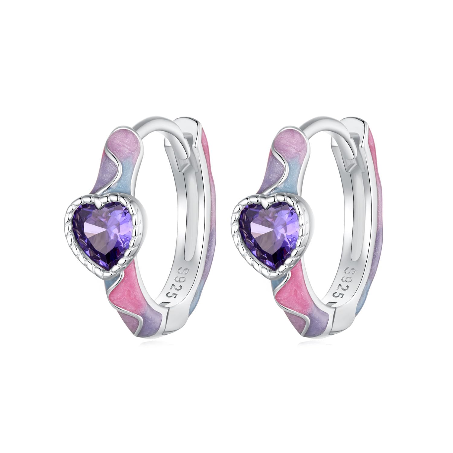 QHQQXN Orecchini a Cerchio a Cuore per Ragazze e donneOrecchini a Cuore Orecchini ipoallergenici a Forma di Cuore per Gioielli Regalo per Bambini