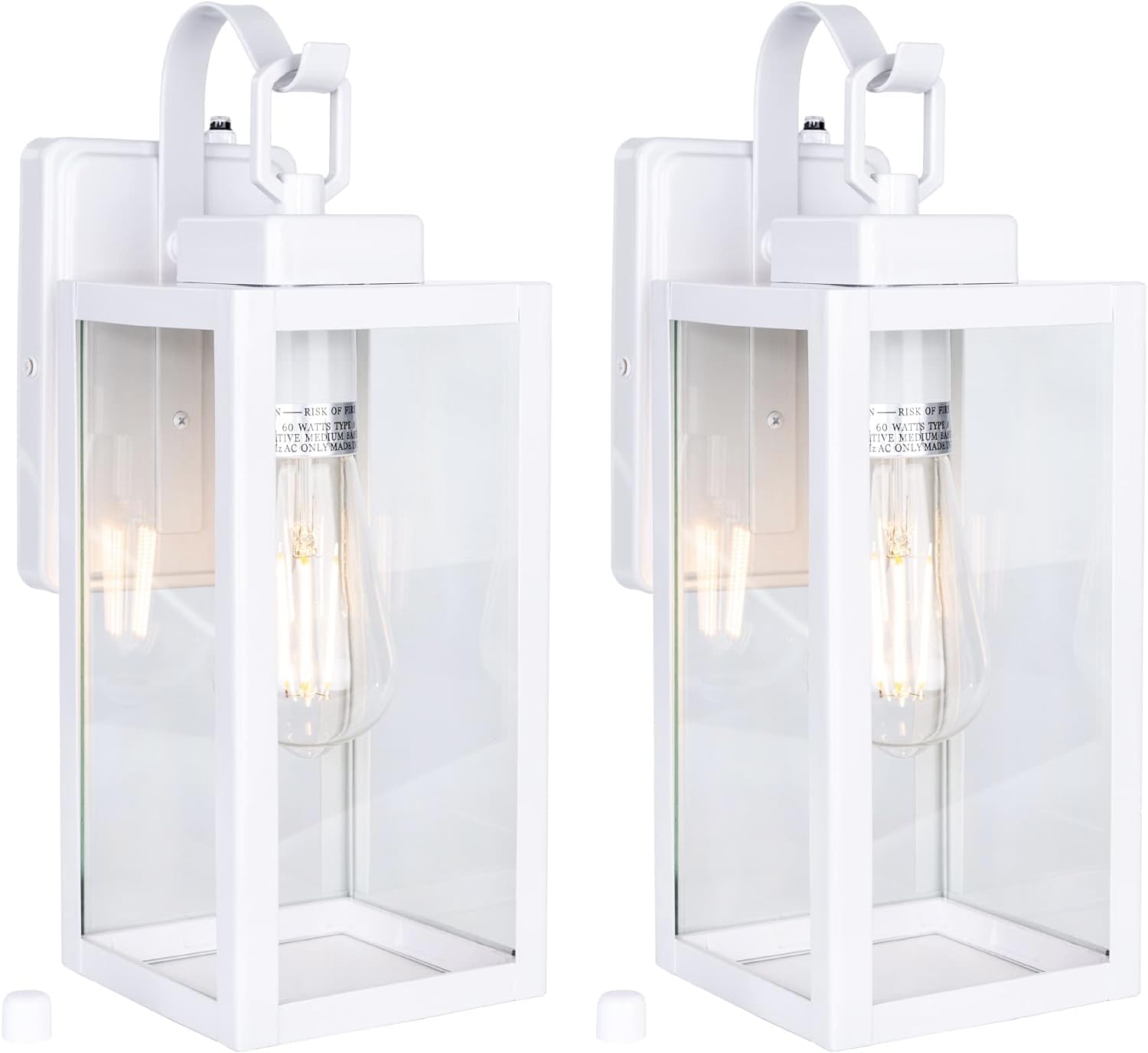 YN-WL009 Outdoor Wall Sconce with Dusk to Dawn Photocell Sensor, Traditional One Light Porch Light, Weather Resistant, Stainless Metal Housing, Clear Glass, Oil Rubbed Bronze, 2-Pack