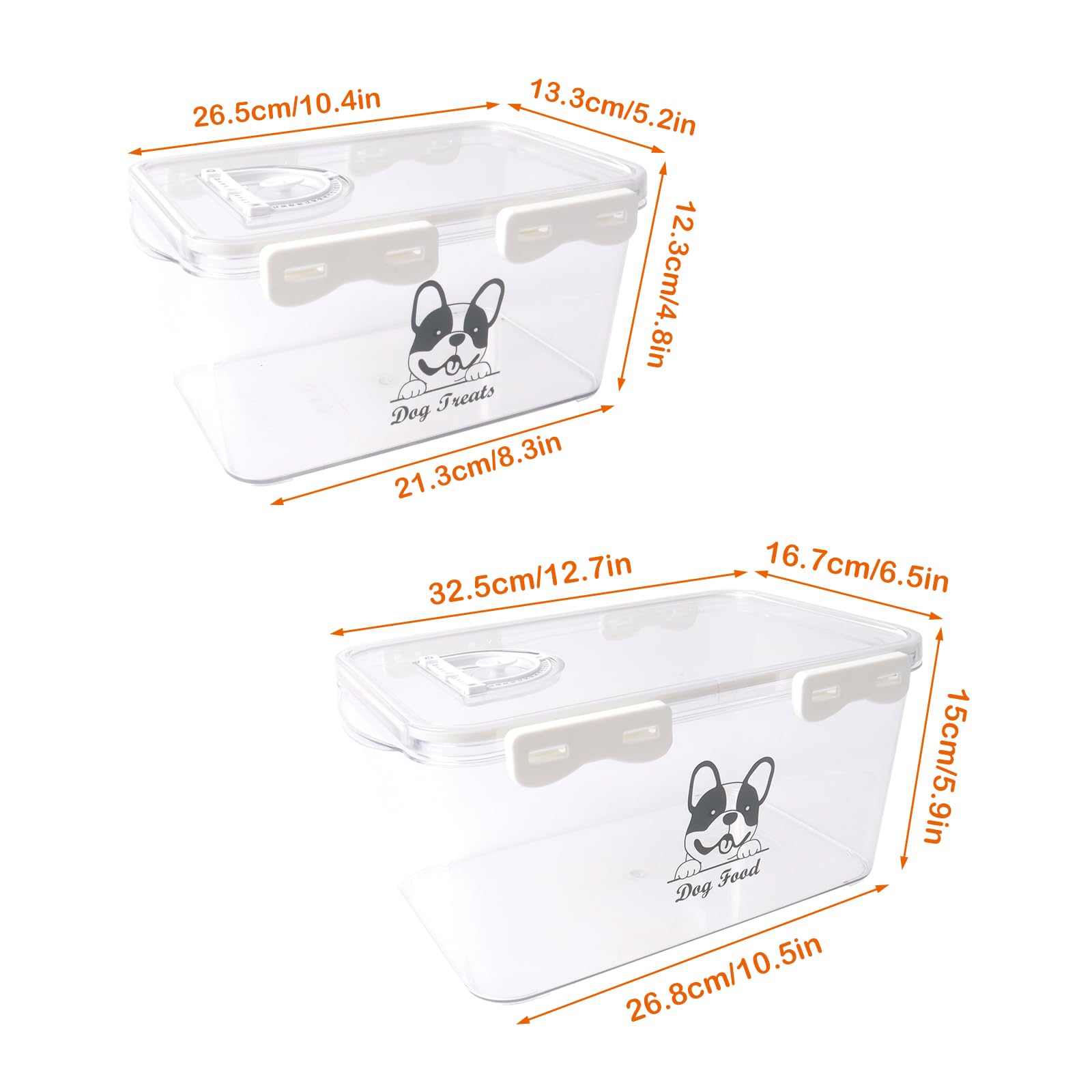 Contenitore Crocchette Cane, Set Di 2 Contenitore Per Alimenti Per Animali Domestici, Porta Crocchette Per Cani In Acrilico,Dispenser Sigillato Per Crocchette In Canna , Per Gatti, All'Aperto, Viaggi