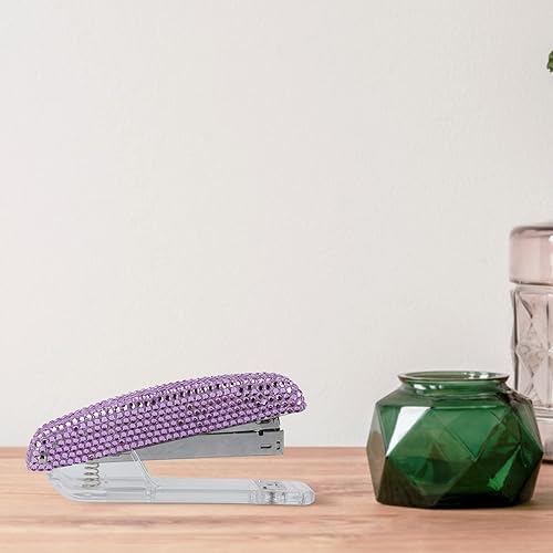 Miniatura 4 de sugarchef Bling Rhinestone - Kit de papelería hecho a mano, 5 piezas, soporte para lápices, organizador de pinceles, grapadora, dispensador de