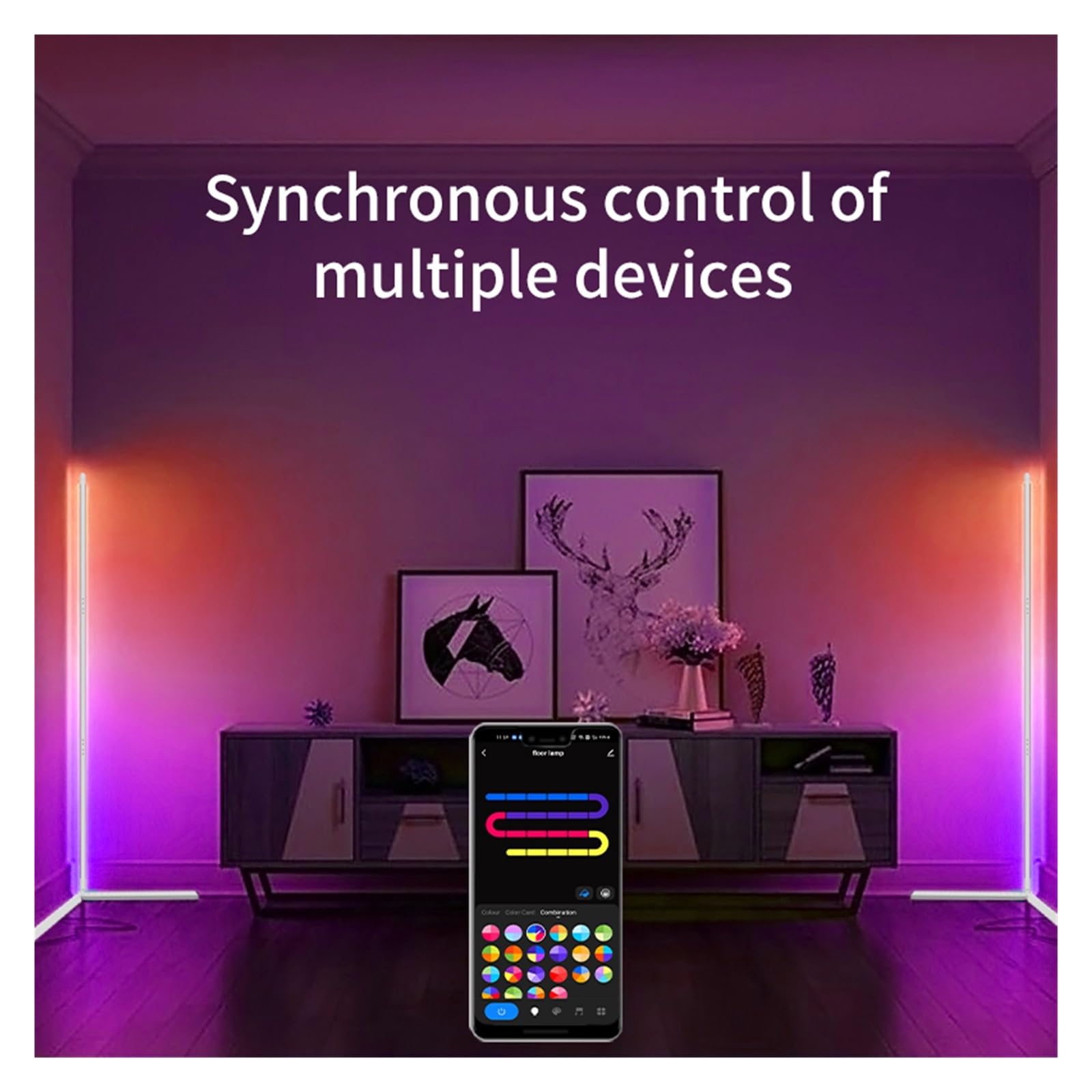 Salon Narożna Lampa Podłogowa 150 LED Smart RGB Nastrojowe Światło Do Sypialni Nordic Home Decor Stołowa Oświetlenie Wnętrza Stojaka EnergooszczęDne O Wysokiej WydajnośCi