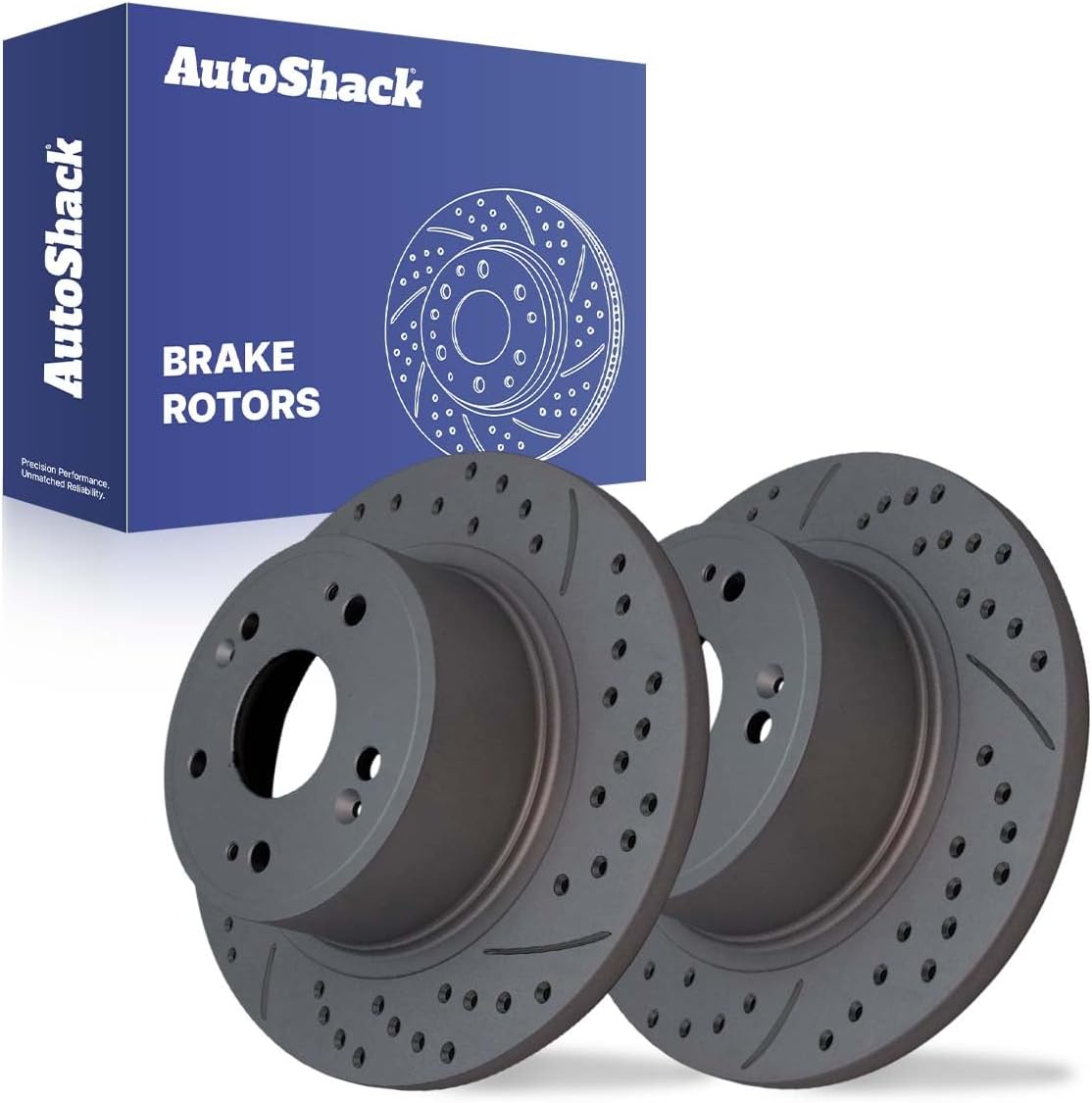 AutoShack Rear Solid Brake Rotors 2-PC Set Replacement for 2005-2021 Honda Accord 2016-2022 Honda HR-V 2009-2014 Acura TSX 2016-2022 Acura ILX 11.1" (282 mm)