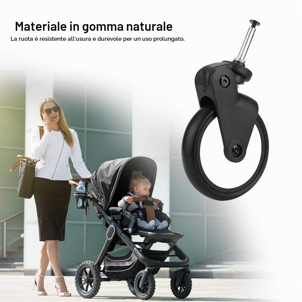 Ruota Anteriore/Posteriore per passeggino Sostituzione Ruote passeggino Gomma da Cancellare Accessori Yoya Vovo Carrozzina (1 Pair Front)