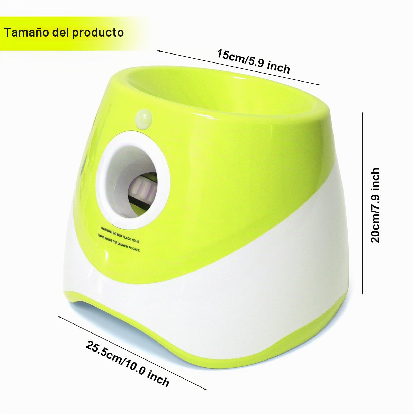 Jovani - Lanzador automático de Pelotas para Perros, Distancia de 10 a 30 pies, Juguete Interactivo para Perros pequeños para Interiores y Exteriores, Incluye 9 Pelotas de Tenis (2 Pulgadas), mantén