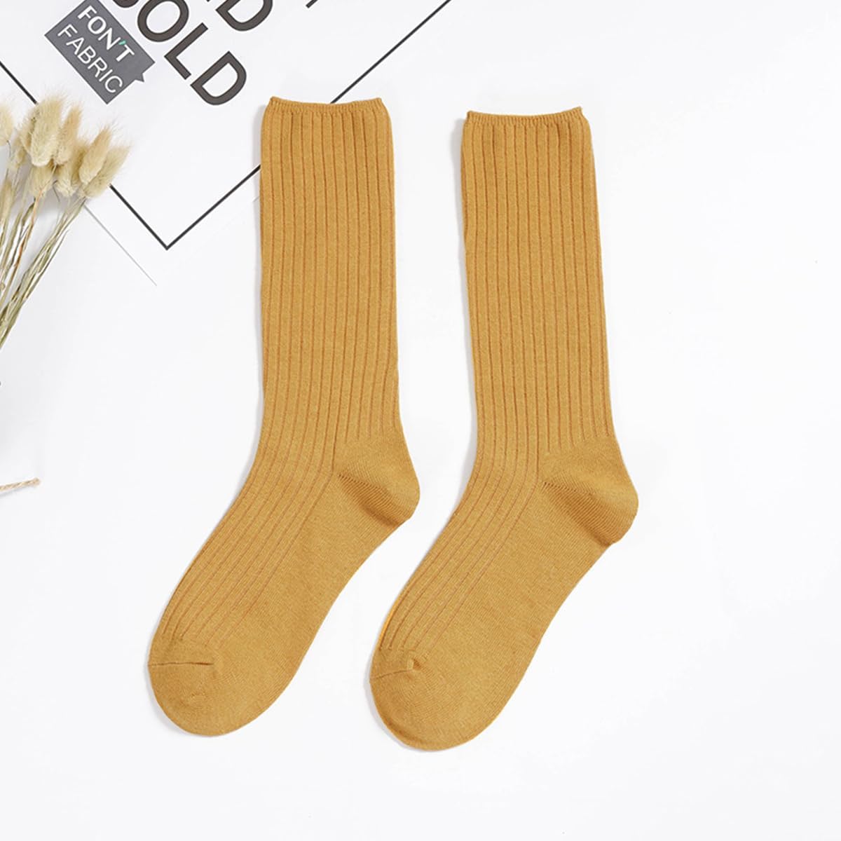 レディース クルードレスソックス コットン 無地 スラウチソックス ドレッシーシューズ用 5足パック