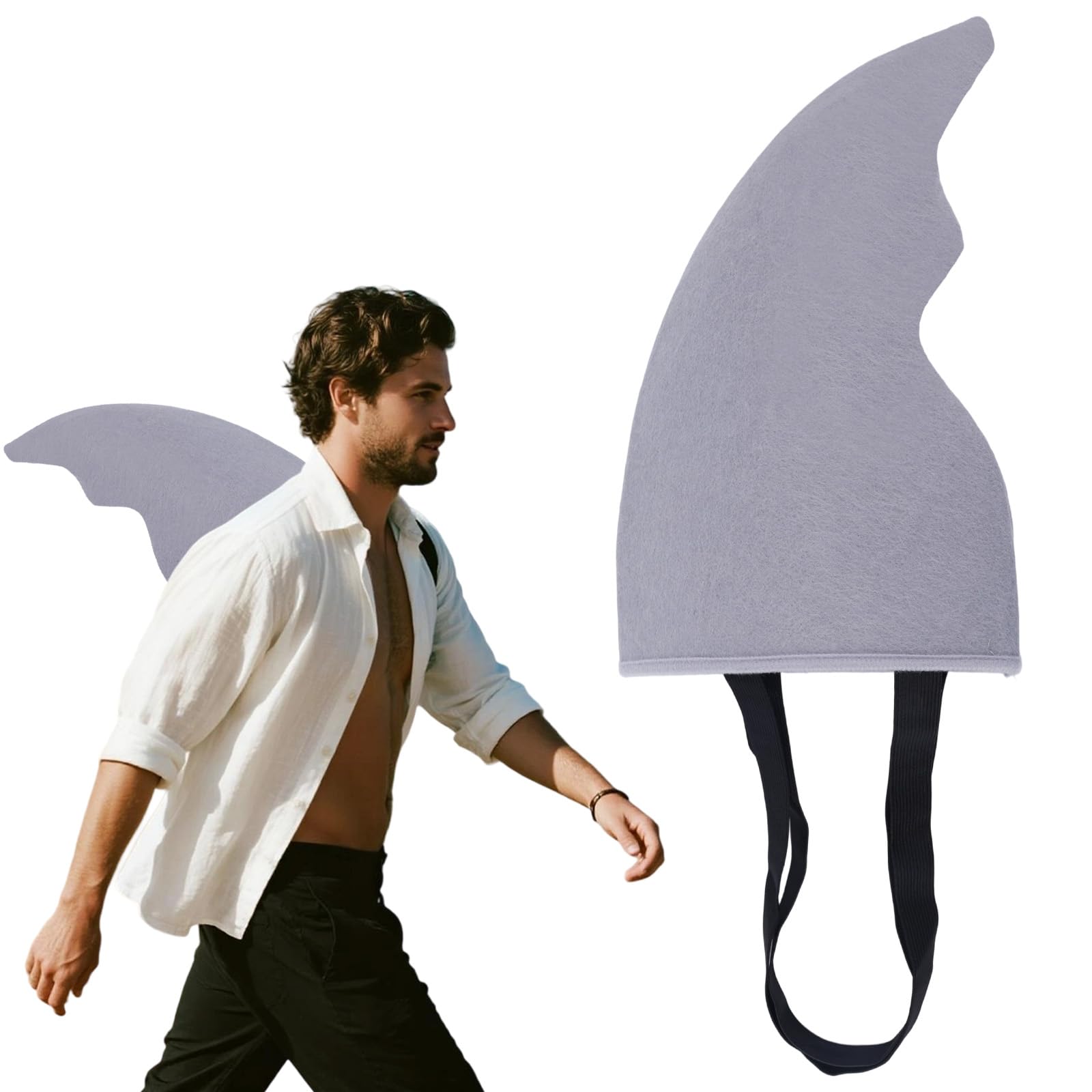 Shark Fin Costume, Adjustable Wearable Shark Fin Accessories for Kids & Adults Gray Costume Props for Cosplay Halloween Beach Play Party Under The Sea Theme