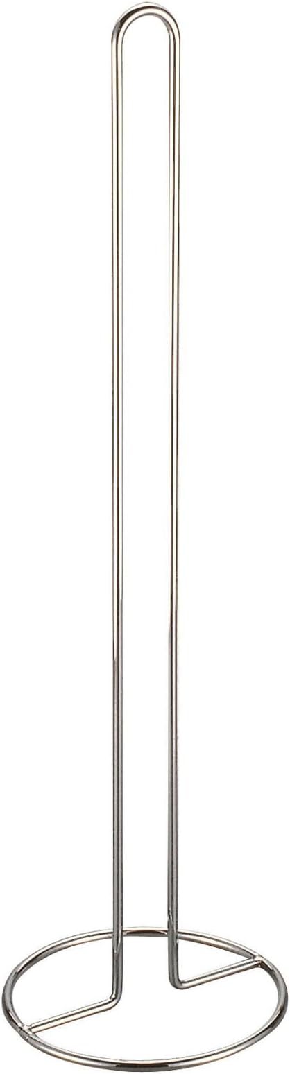 Free Standing Chrome Toilet Roll Holder Swivel Tissue Paper Storage Spike Stand (Neris)