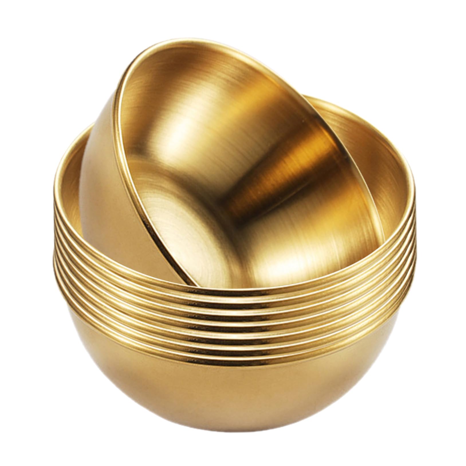 Toyvian Juego de 8 Platos y Cuencos para Salsas de Acero Inoxidable Dorado Diseño Simple y Limpio para Restaurantes y Comedor