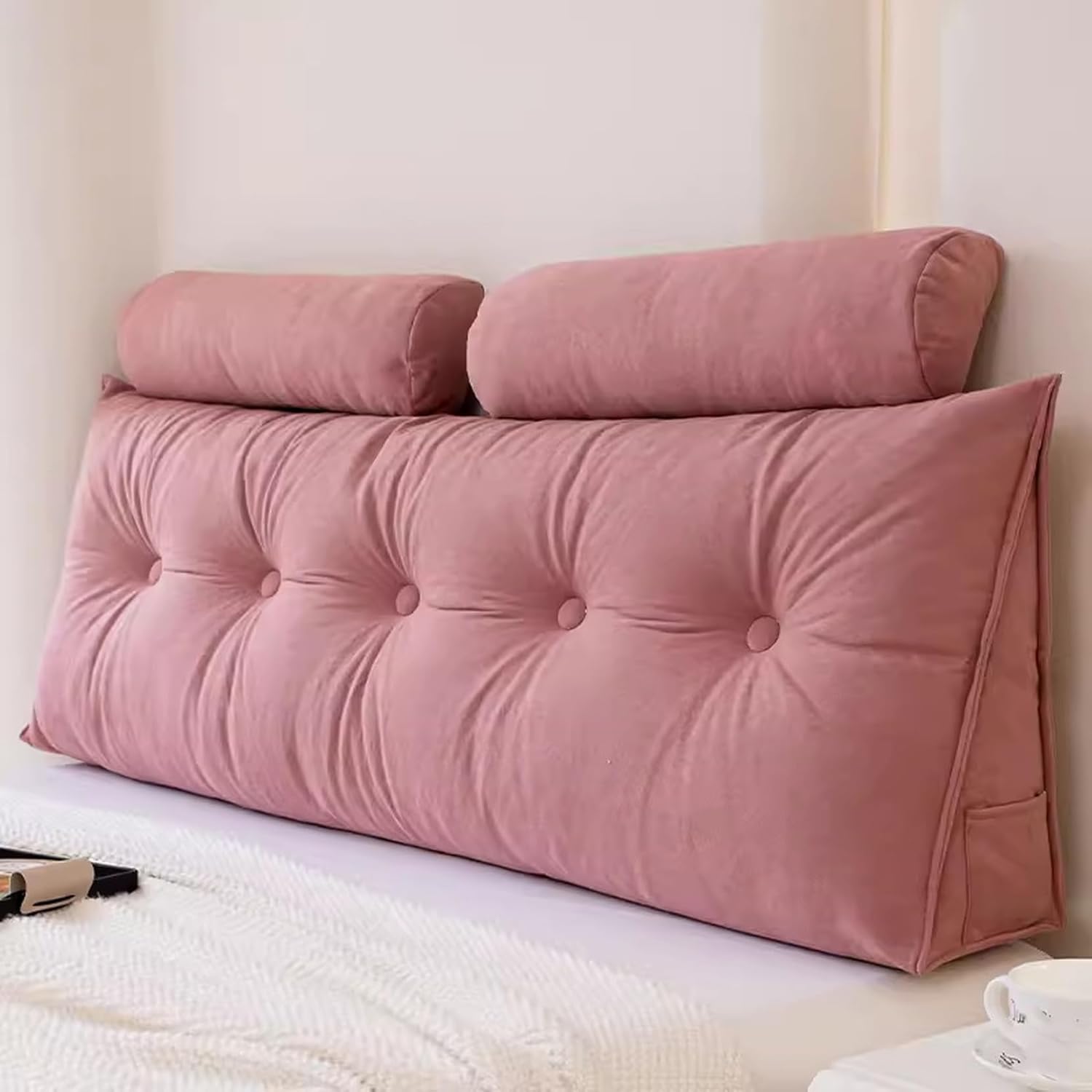 クッション シングルサイズ 100*50*20 背もたれ 背もたれクッション カラー1 三角クッション ベッド 腰あて サポート お