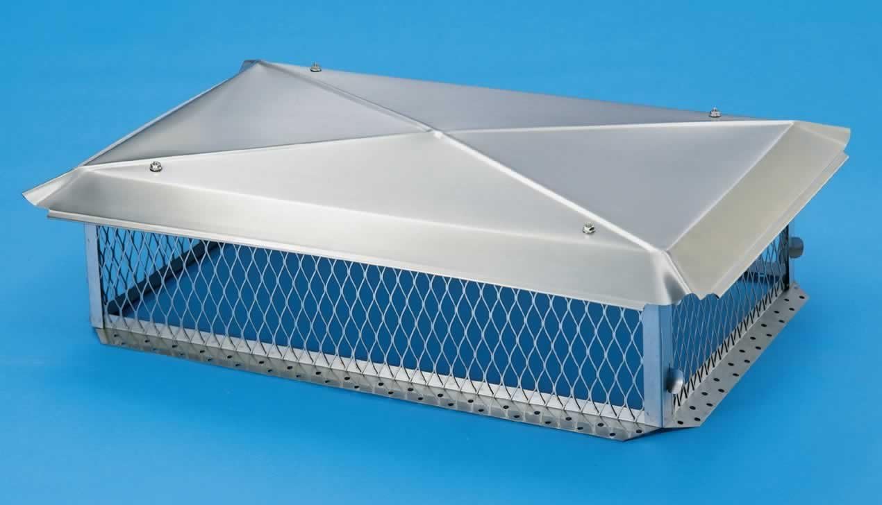 Stainless Steel MultiFlue Chimney Cap Size 8" H x 17" W x