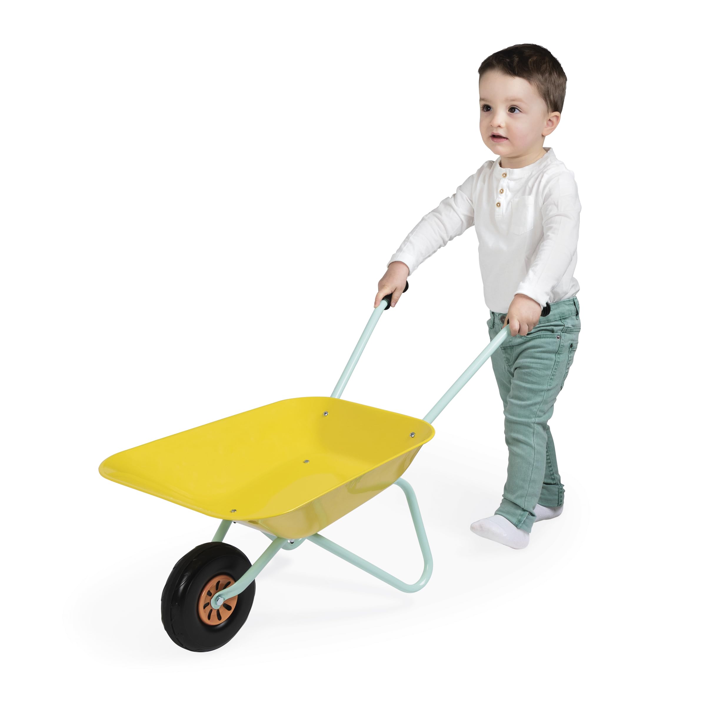 Janod - Carretilla de Metal para niños a Partir de 2 años - Adecuada para niños para Actividades de jardinería y al Aire Libre - A Partir de 2 años