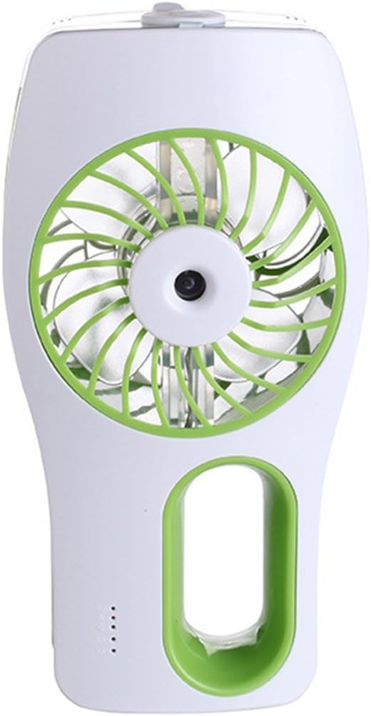 ZXK 2 in 1 Handheld USB Mini Cooling Humidifier Fan, Air Conditioning Humidifier Water Sink(40ML) Portable Rechargerable Misting Fan-Green