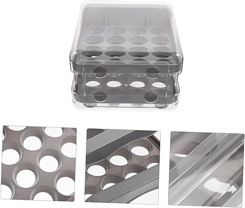 Miniatura 2 de Caja de almacenamiento para huevos estilo cajón de huevos 32 compartimentos reutilizable almacenamiento de cocina