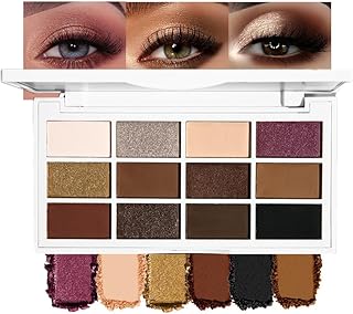 evpct 12 Colors Matte Shimmer Pressed Eye Shadow Palette Makeup for Wome...