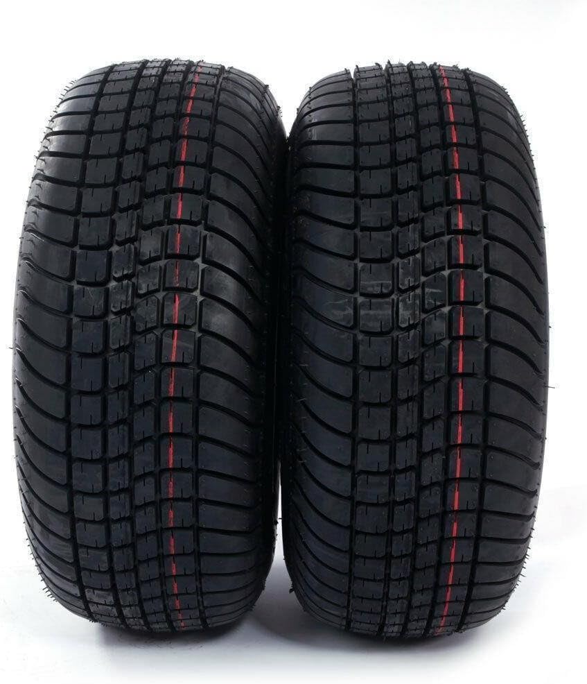 Set of 2 Trailer Tires & Rims 205/65-10 20.5x8.0-10 Load E 5 Lug for White Wheel