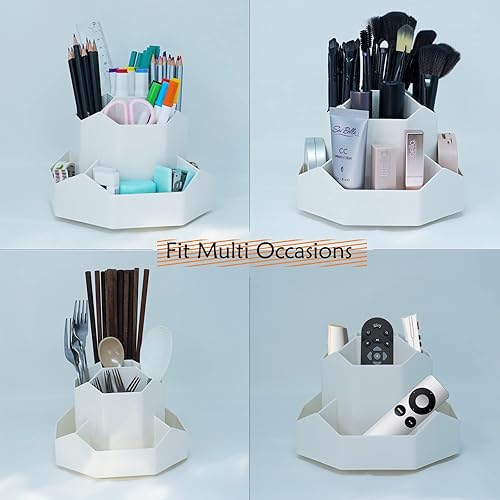 Miniatura 9 de Soporte organizador giratorio de 360 grados con 9 ranuras, solución de almacenamiento de escritorio multiusos para el hogar, oficina, aula, escuela