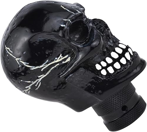 Miniatura 7 de Abfer Pomo de palanca de cambios de cráneo, pomos de palanca de cambios para automóvil, cabeza de cambio para vehículos de transporte manual