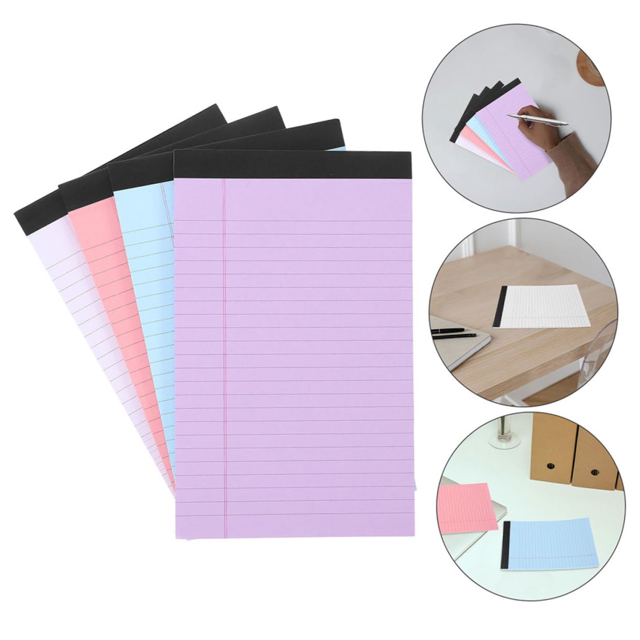 Angoily Bloc Notes à Lignes Cahiers à Détachables Carnet de Notes Portable pour Bureau Planification et Papier pour Format Couleur