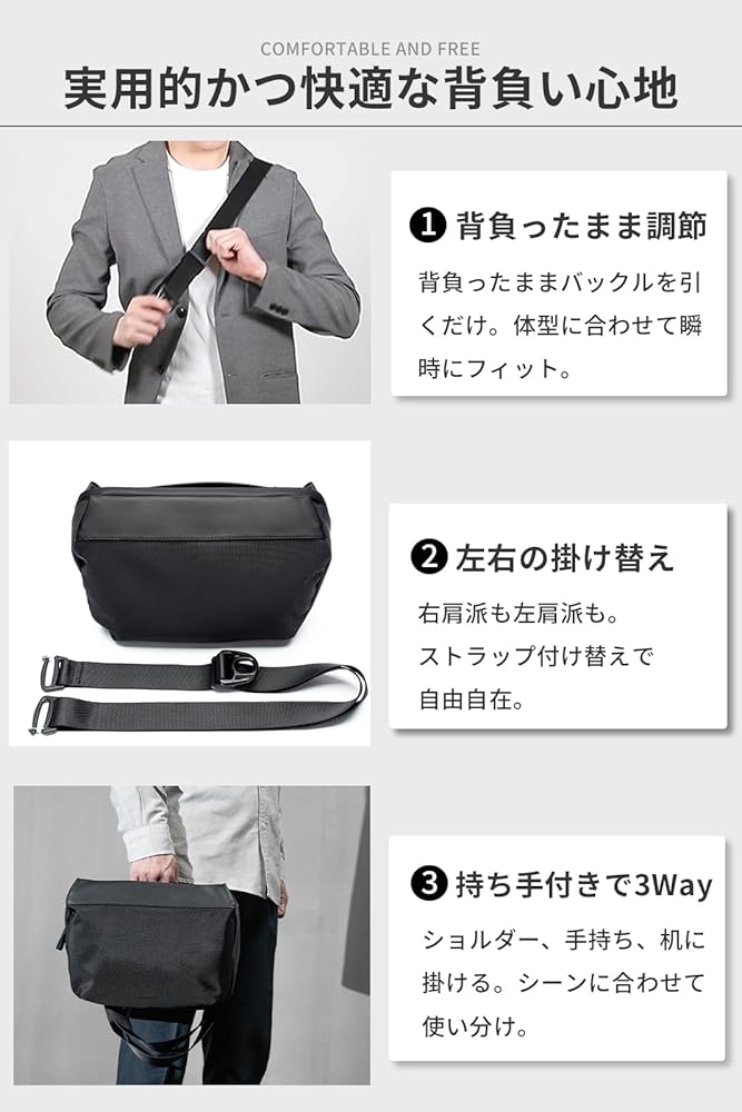 Amazon.co.jp: [zepirion] ショルダーバッグ メンズ 防水 撥水