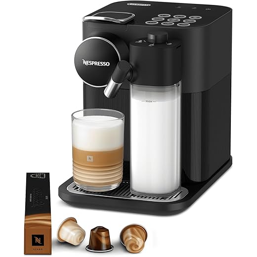 Nespresso De'Longhi Gran Lattissima EN640.B, Automatic Coffee Maker, Single-Serve Capsule Coffee Machine, Automatic Frothed Milk, 19 Bar Pressure, Cappuccino, Latte, 1400W, Sophisticated Dark Black