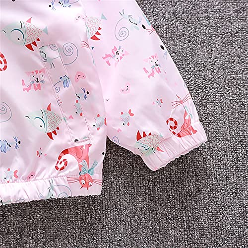 Toddler Baby Boys Jacket Long Sleeve Fall Coat Thin Jacket Casual Zip Hooded Jacket (Pink, 12-18 Months)2