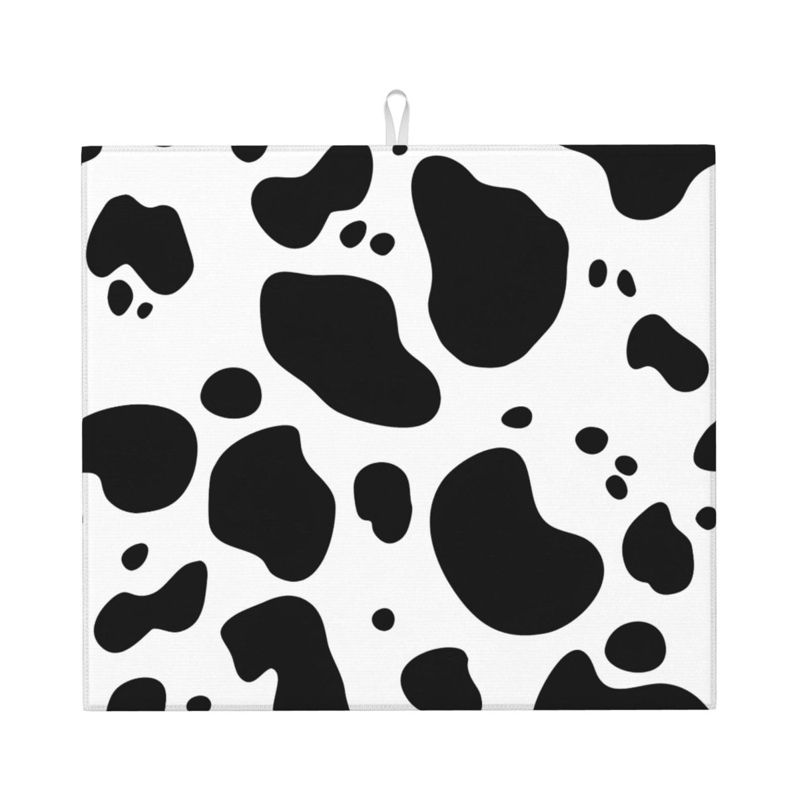 YYHWHJDE Animal Skin Cow Prints Kitchen Drying Mat – Absorbent Microfiber Throw for Dishes, Non-Slip Counter Layer with Vibrant Fade-Resistant Print, Ideal for Appliance Protection