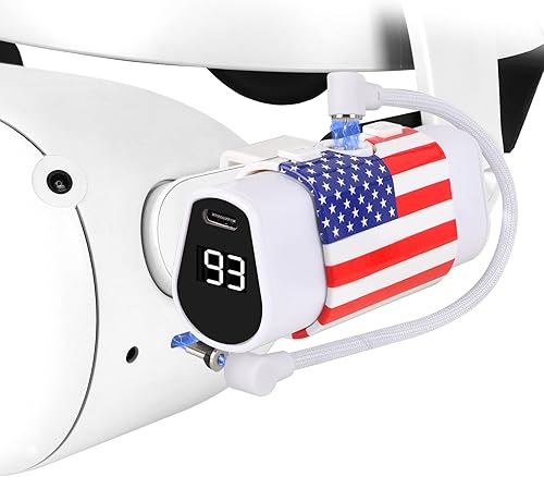 Battery Pack Compatible with OculusMeta Quest 2 and Quest, 5000mAh Lightweight Power Bank 15W Fast Charging Extended Battery for Extra 2+ Hours of