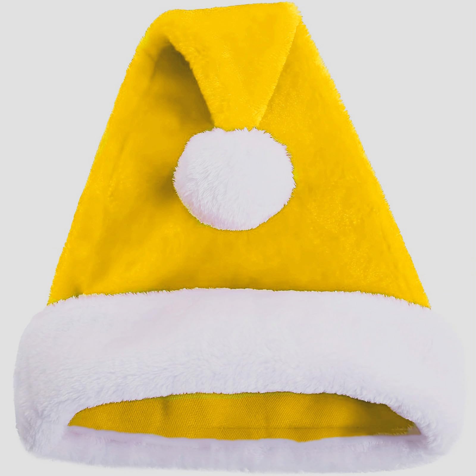 Onlvmyur 3 Pieces Christmas Hat Adult Santa Hat Plush Santa Hat Santa Hat Santa Hats for Adults (Yellow), Black, 29cm x 39cm - Image 3