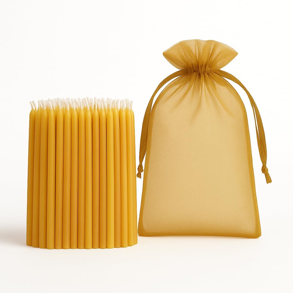 Pure Beeswax Menorah Candles – 45ct Hanukkah Candles for All 8 Nights of Chanukah Made in USA